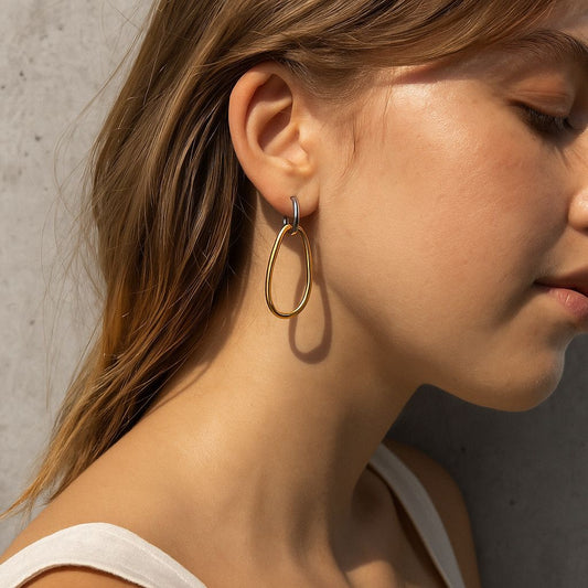 Aretes Largos Bicolor