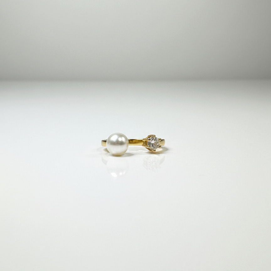 Anillo Perla y Zirconia