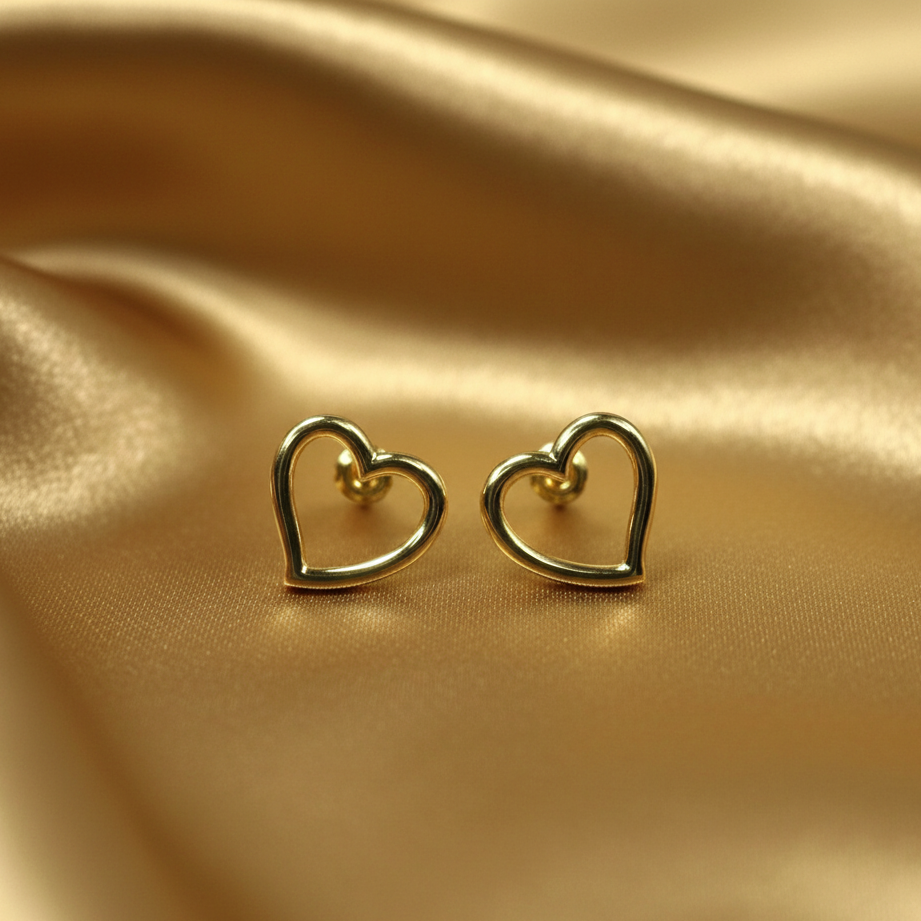 Aretes Corazón Hueco