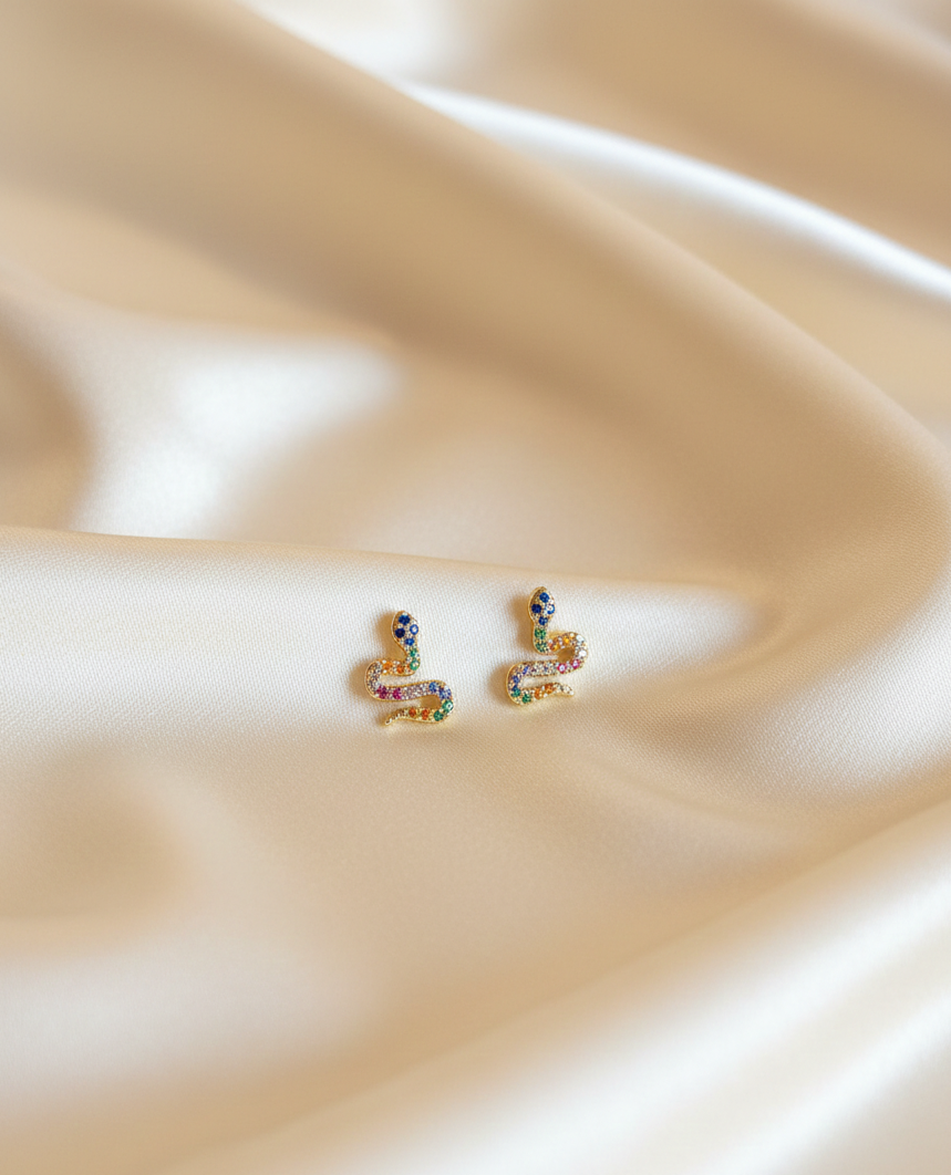 Aretes Serpiente Colores Mini