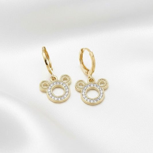 Arracadas Cabeza de Osito y Zirconia