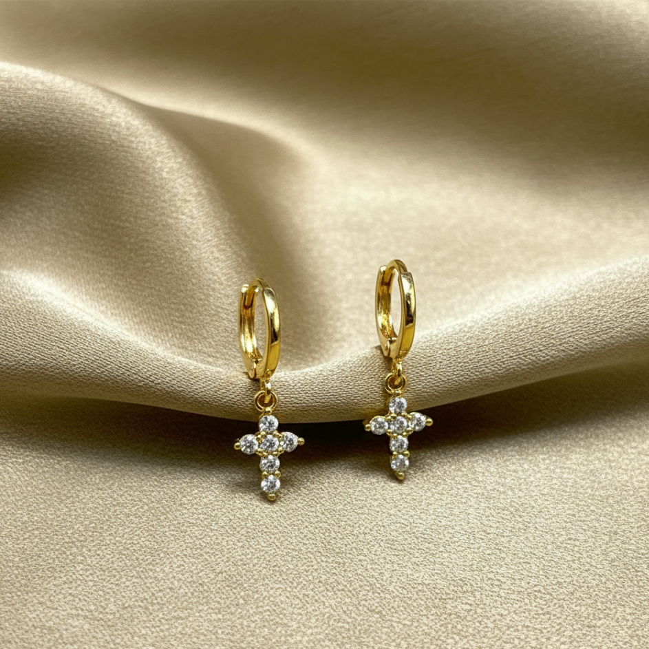 Arracadas Cruz Zirconia