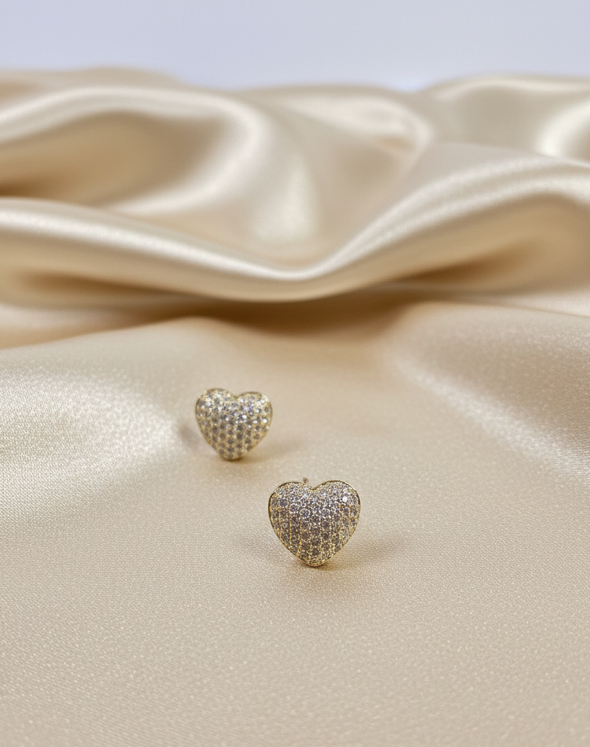 Aretes Corazones Zirconia