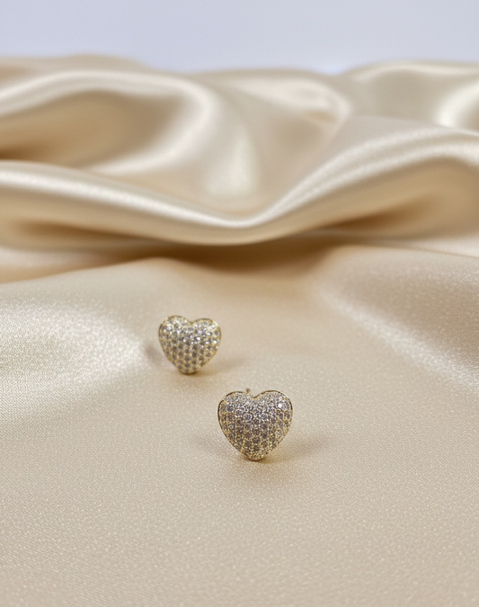 Aretes Corazones Zirconia