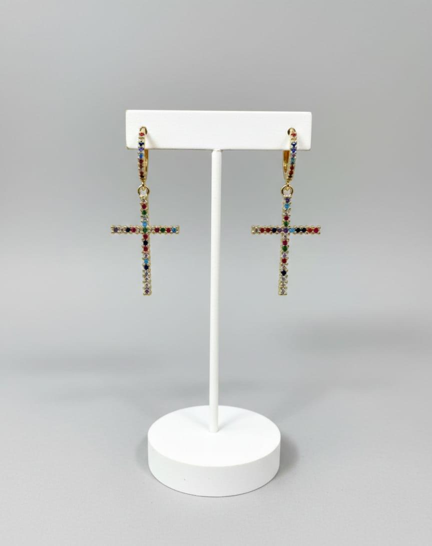Arracadas Cruz de Colores