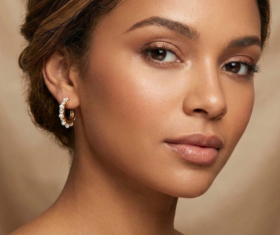 Aretes de Perlas y Puntos de Zirconia
