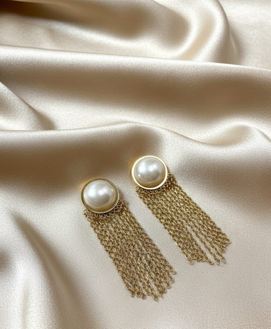 Aretes Perla y Cadenas