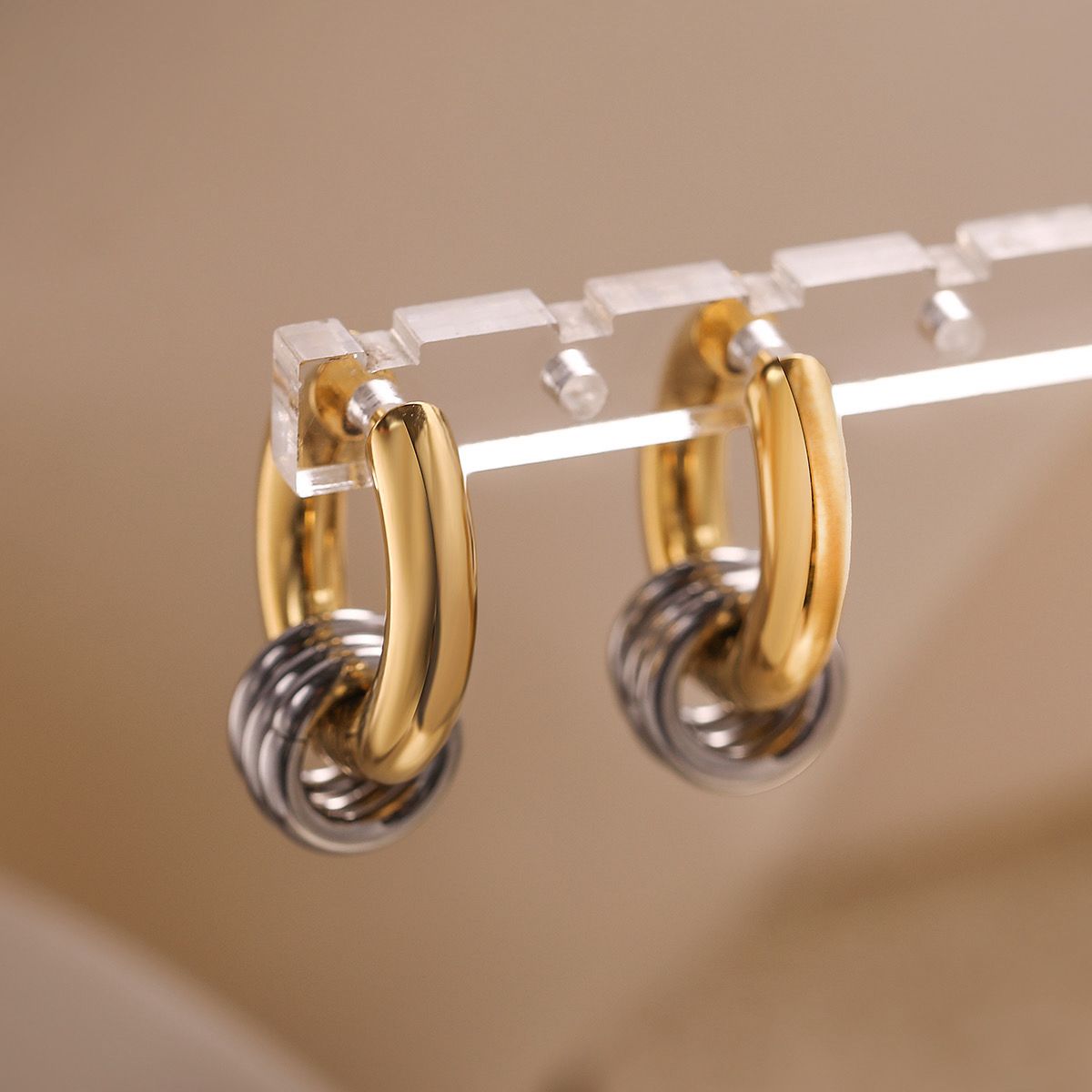Arracadas Grandes Bicolor con Aros