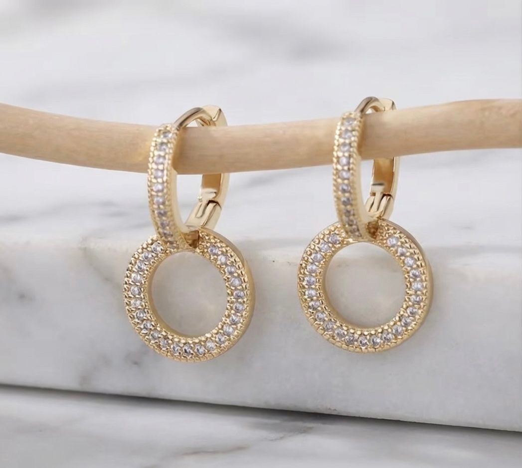 Arracadas Doble Circulo Zirconia