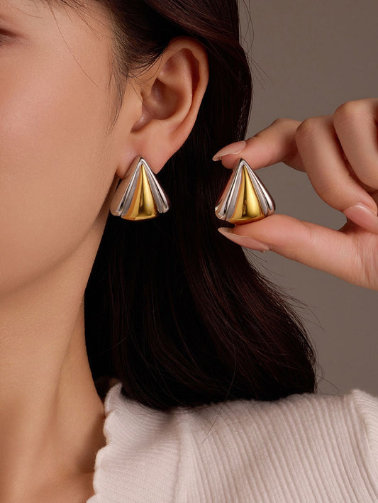 Aretes Triangulo Chunky Bicolor