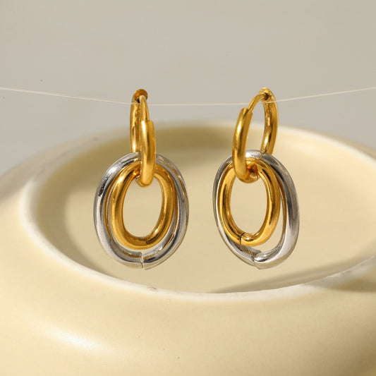 Aretes Bicolor Cadena