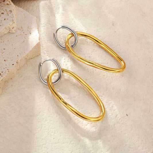 Aretes Largos Bicolor