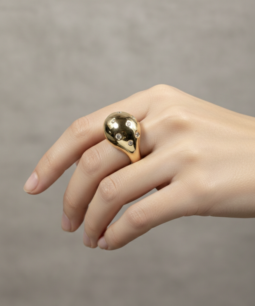 Anillo Gota con Zirconia