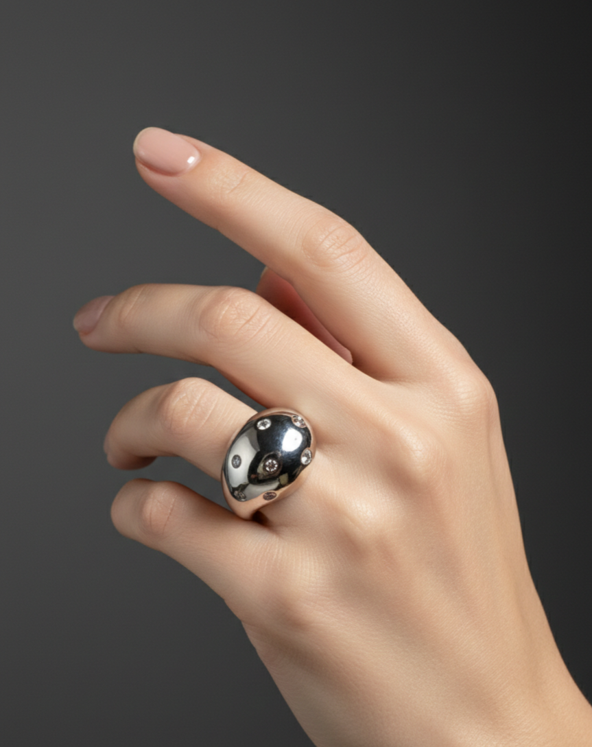 Anillo Gota con Zirconia