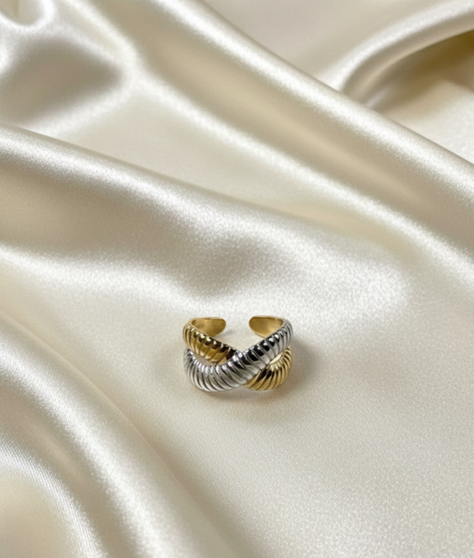 Anillo Cruz Bicolor