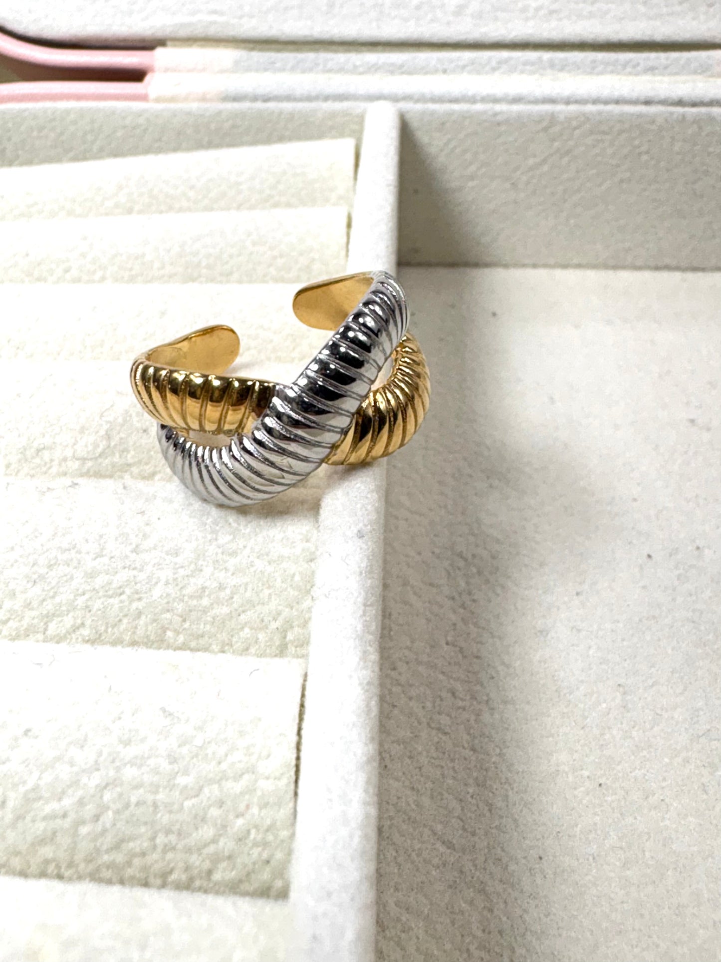 Anillo Cruz Bicolor
