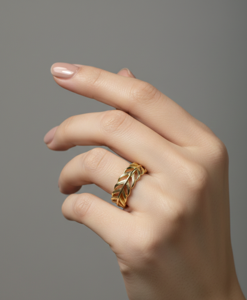 Anillo Hoja Liso