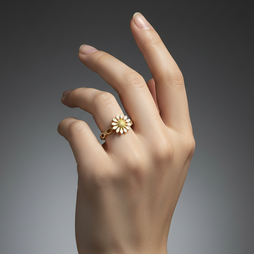 Anillo Margarita  Dorada