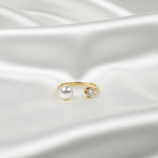 Anillo Perla y Zirconia