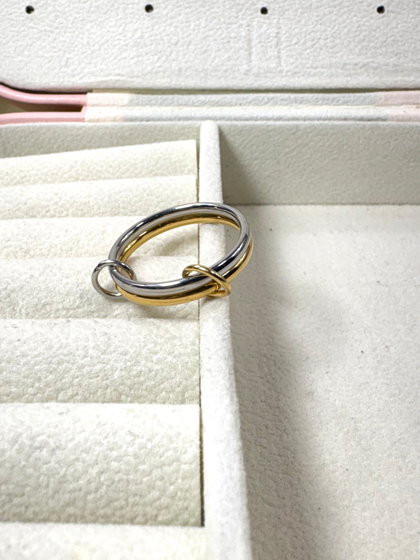 Anillo Doble Juntos Bicolor