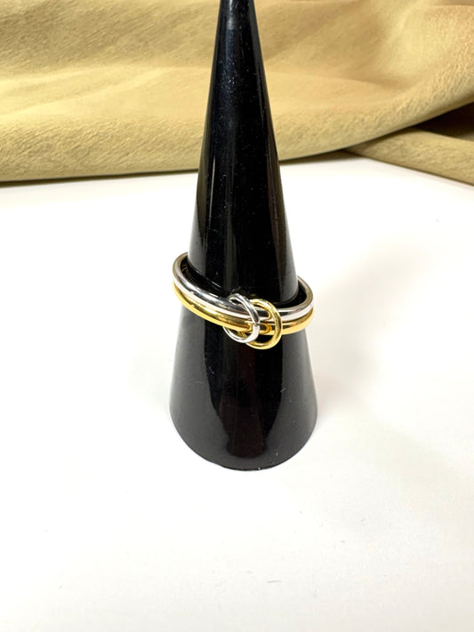 Anillo Doble Juntos Bicolor