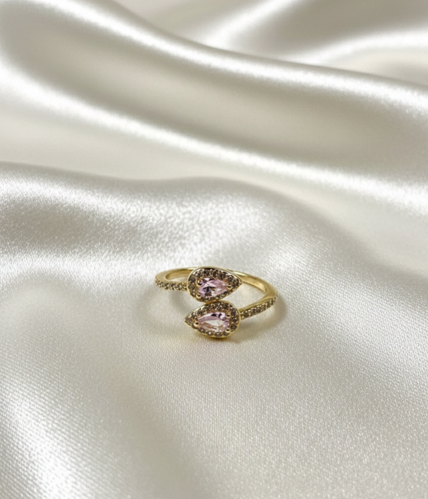 Anillo Zirconias Rosas