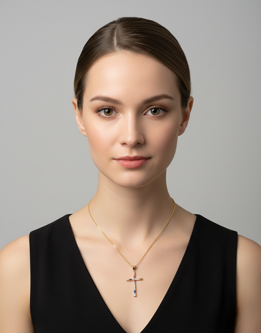 Collar Cruz Varios Colores