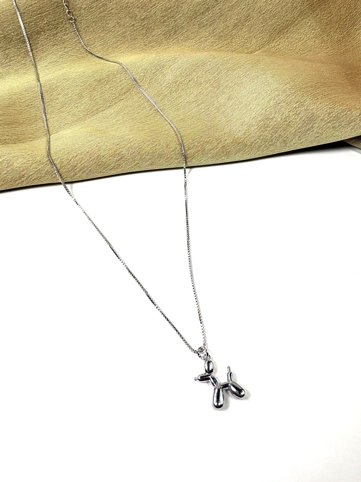 Collar Perrito Globo Dorado y Plateado