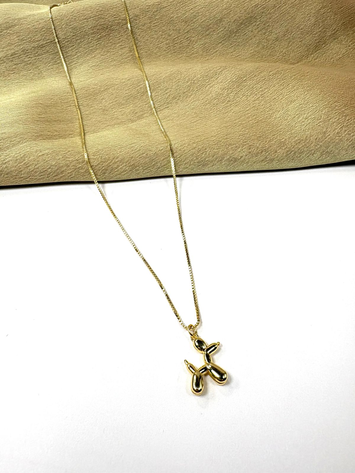 Collar Perrito Globo Dorado y Plateado
