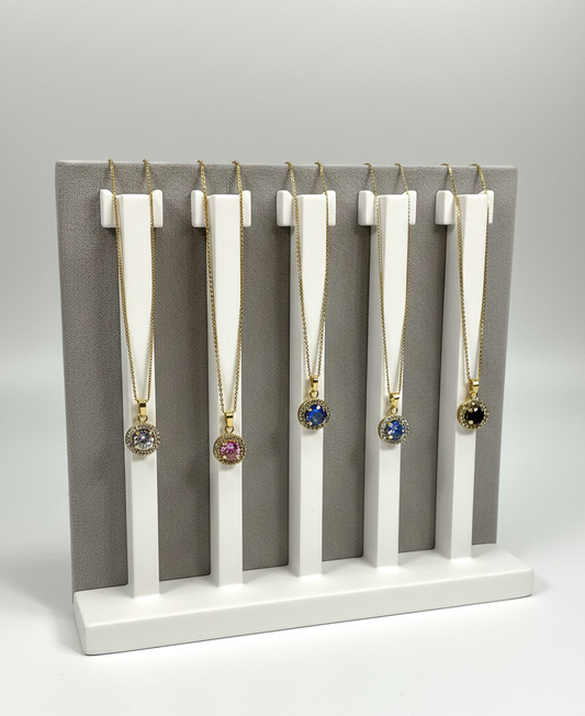Collar Circulo de Color Zirconia