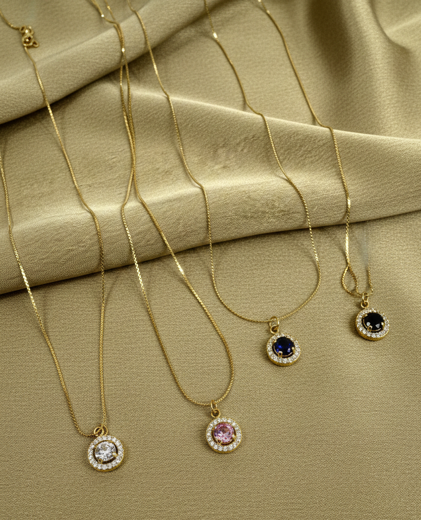 Collar Circulo de Color Zirconia