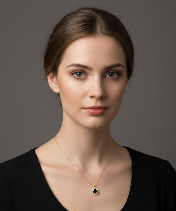 Collar Circulo de Color Zirconia