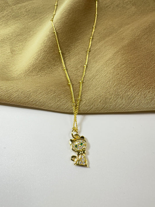 Collar Gato Ojos Verdes