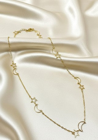 Collar Choker Luna y Estrella