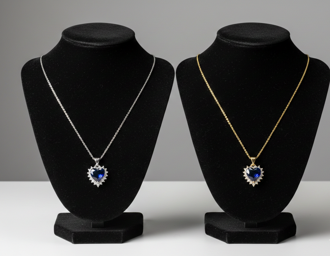 Collar Corazon Titanic Dorado y Plateado