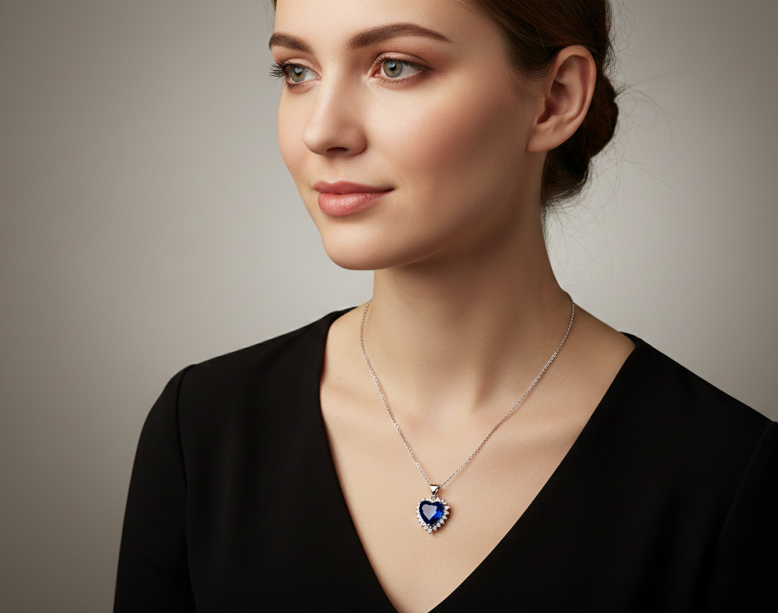 Collar Corazon Titanic Dorado y Plateado