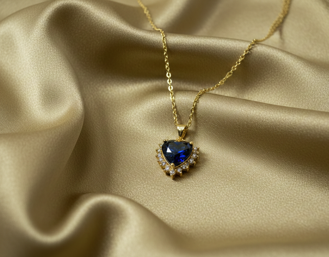 Collar Corazon Titanic Dorado y Plateado