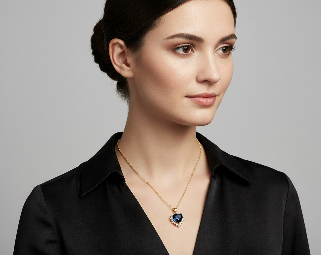 Collar Corazon Titanic Dorado y Plateado