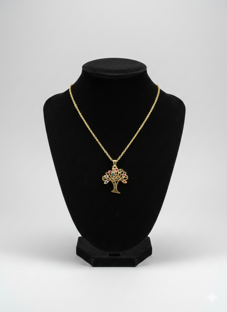 Collar Arbol de la Vida Dorado y Plateado