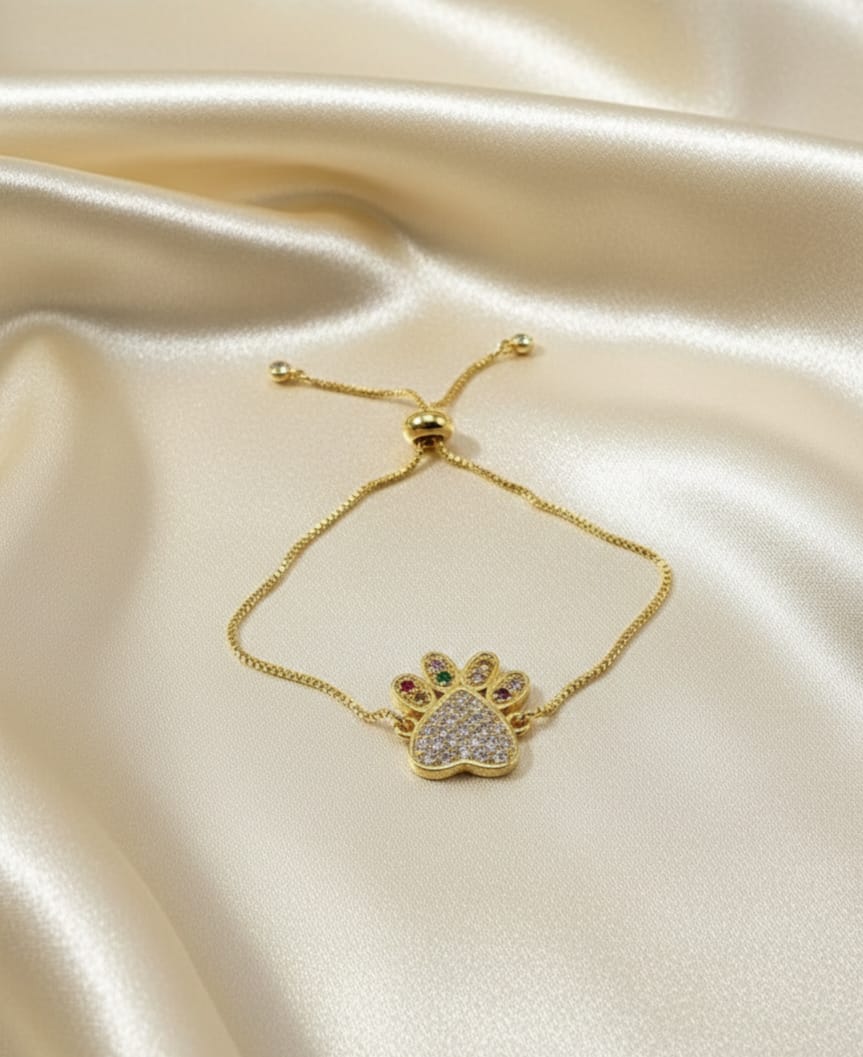 Pulsera Huella Perro Colores Zirconia