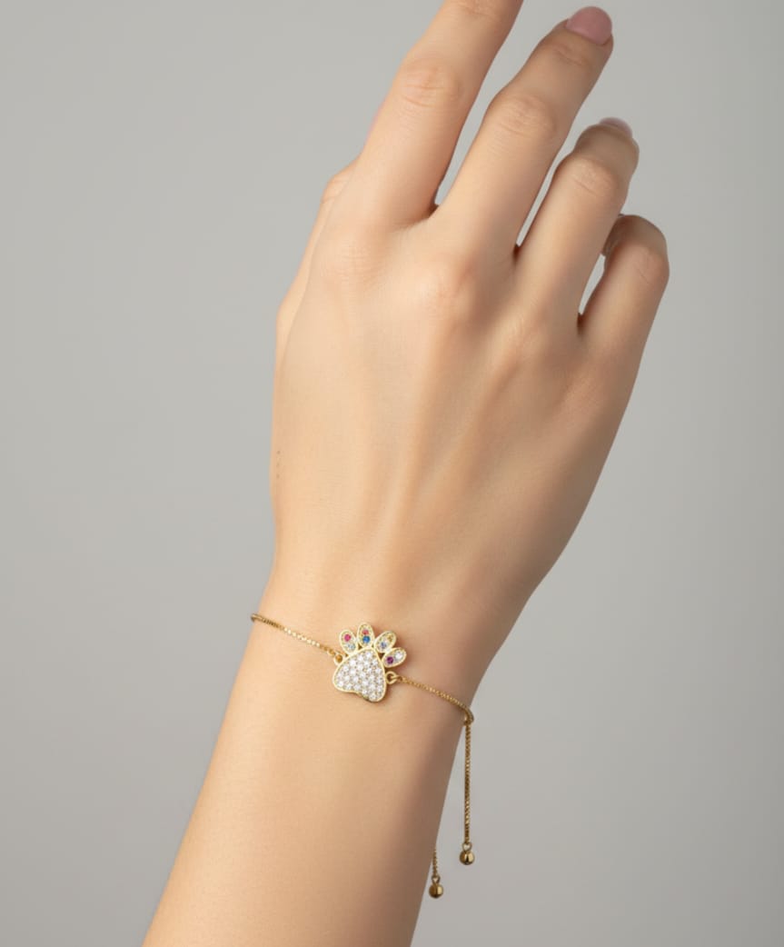 Pulsera Huella Perro Colores Zirconia